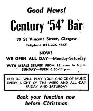 Century 54 Bar Advert 1979