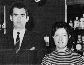 Mr Dennis McGlennon manager of the Bowhouse Hotel with wife 1970