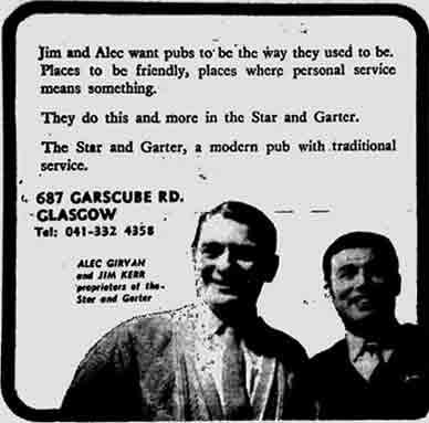 Star and Garter advert 1971